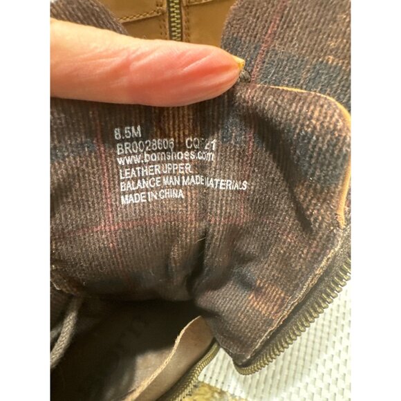 BORN Camryn Genuine Leather Brown Double Buckle Strap Lace-Up Cognac Boots 8.5 - Picture 11 of 15